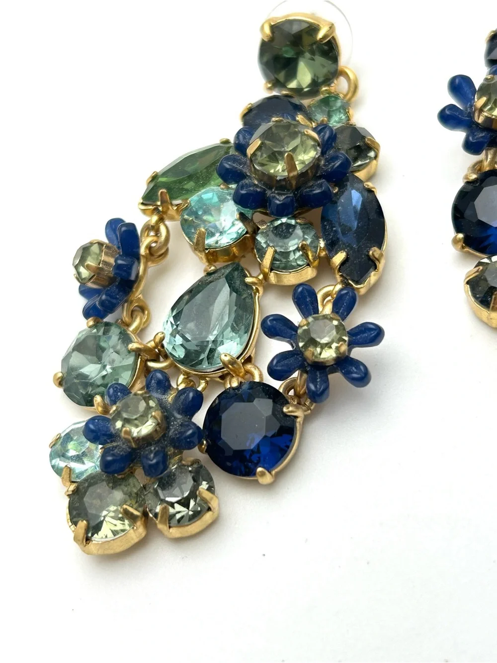 J. Crew Blue and Green Jeweled Earrings - Picture 3 of 5